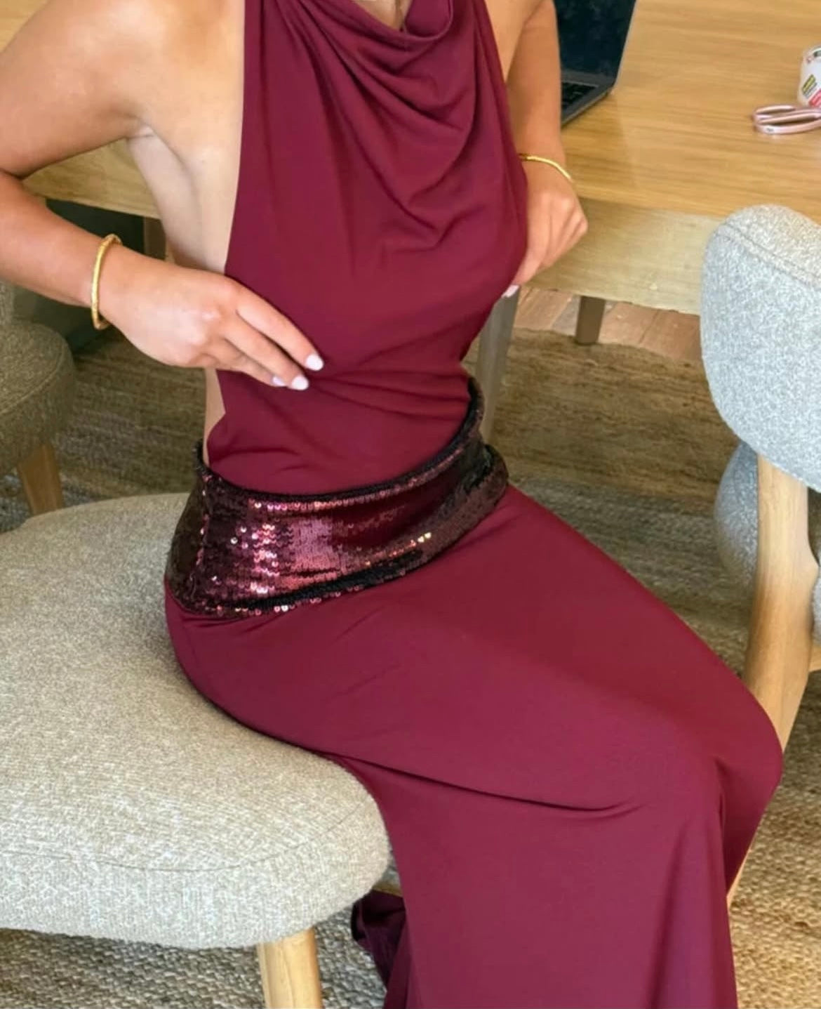 Ance Gria Adele Gown in Wine