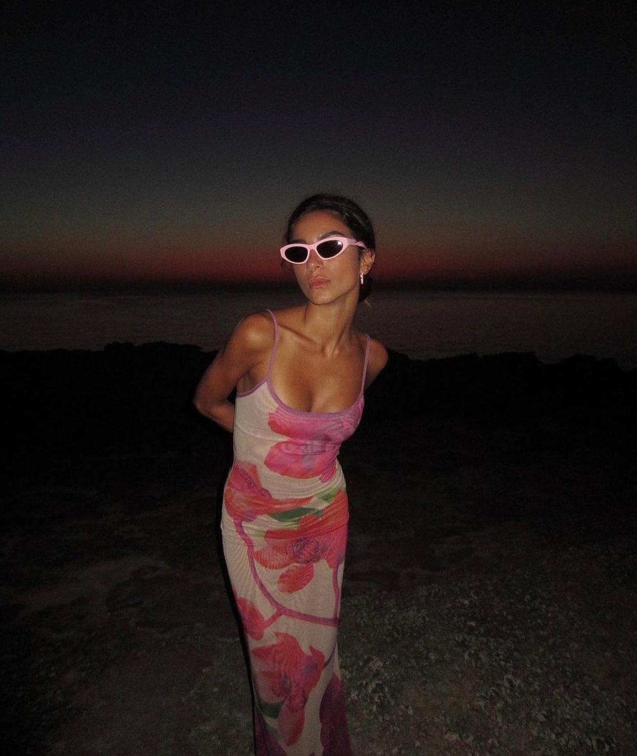 With Harper Lu Fuchsia Bloom Slip Dress