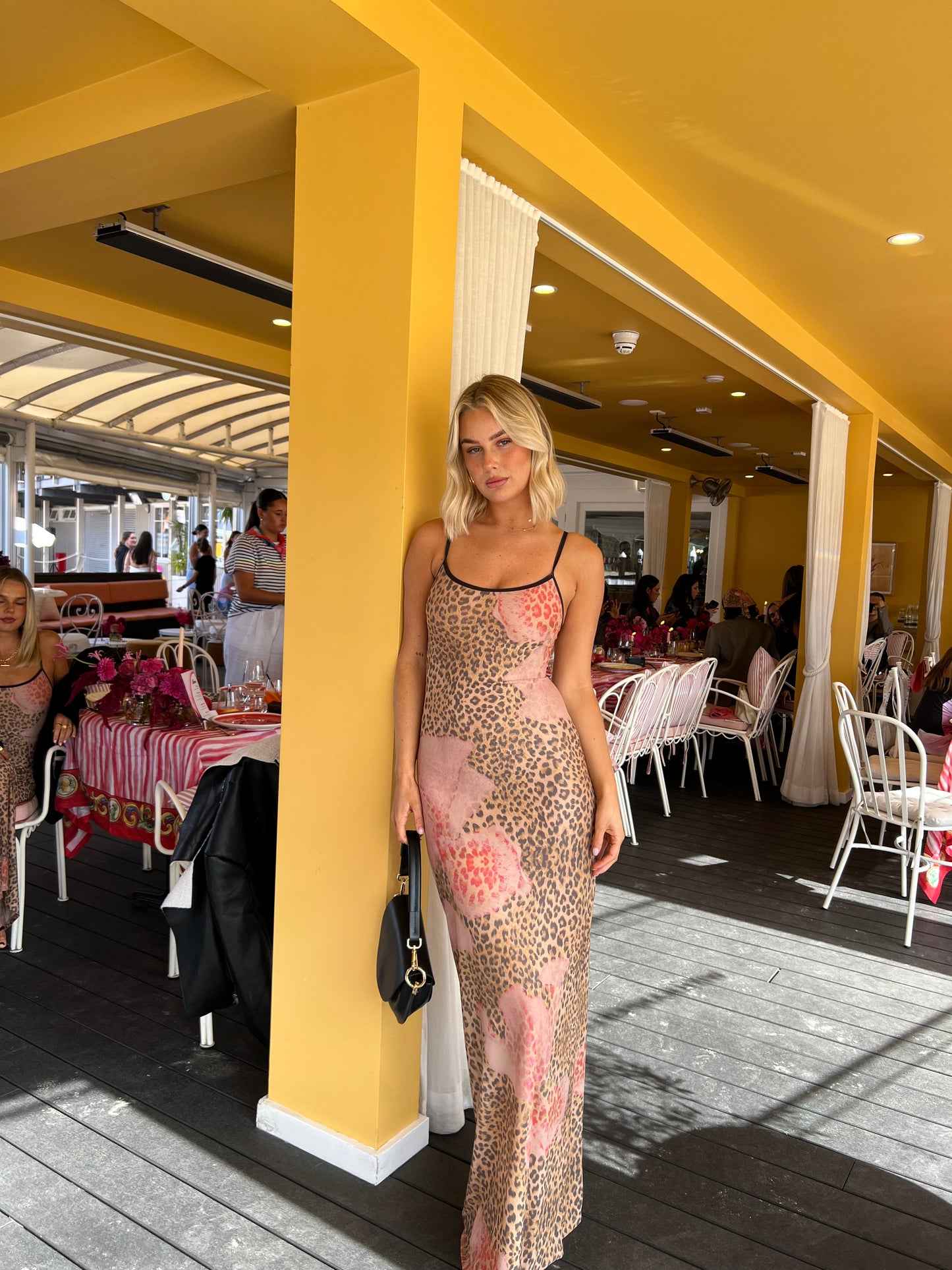 With Harper Lu Leopard Mesh Dress