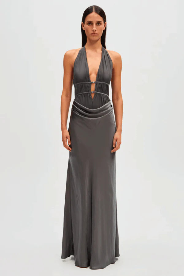 Misha Celine Dress in Pewter Grey