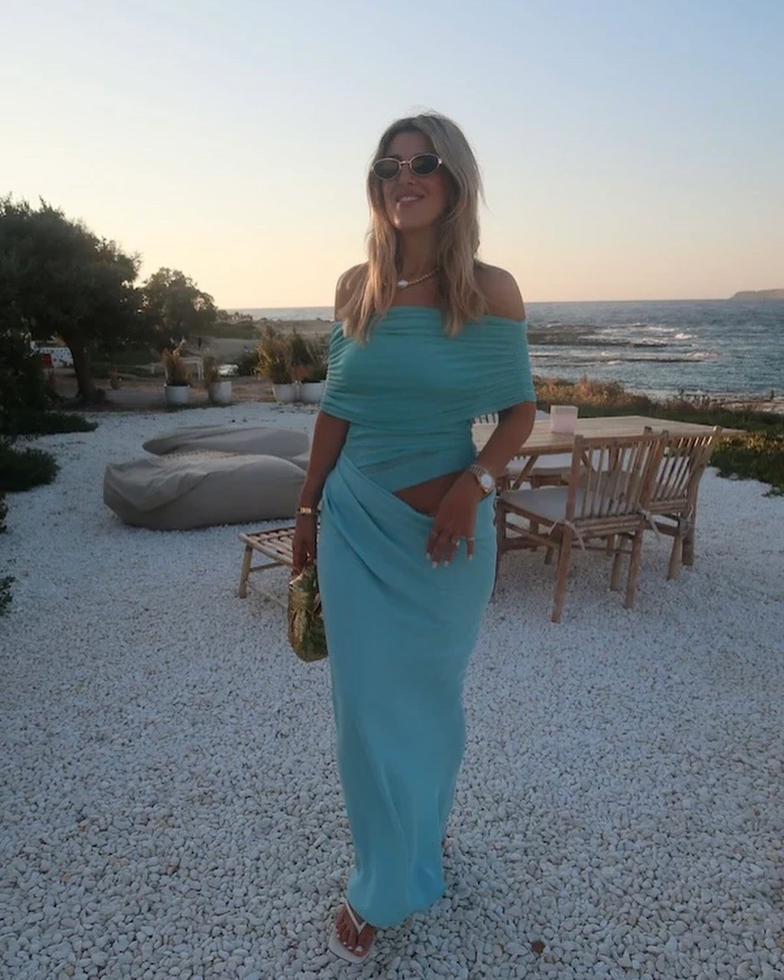 Benni Nico Maxi Dress in Aqua