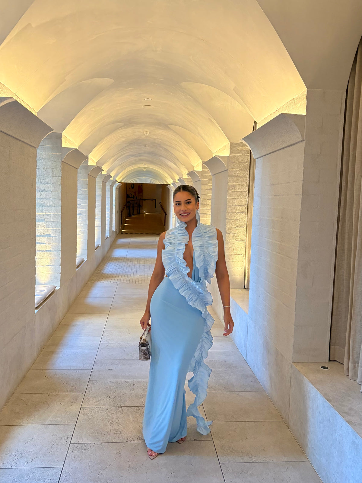 Deconduarte Hydrangea Maxi Dress in Blue - RRP $570