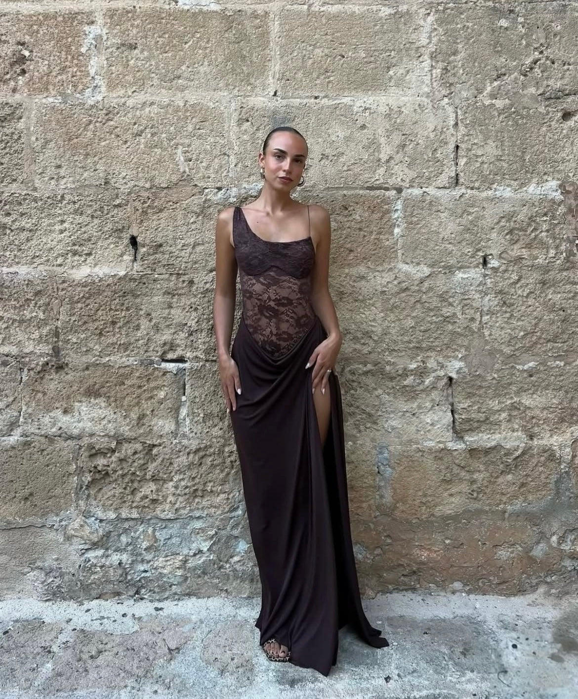 Natalie Rolt Sloane Dress in Espresso
