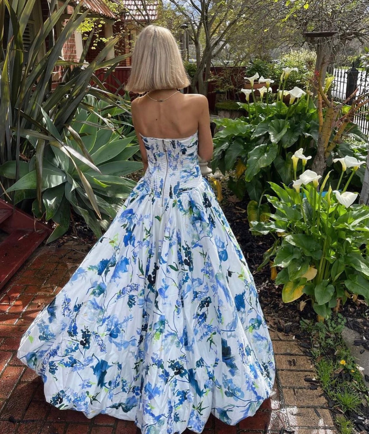 AJE Bubble Hem Maxi in Lavendar Print