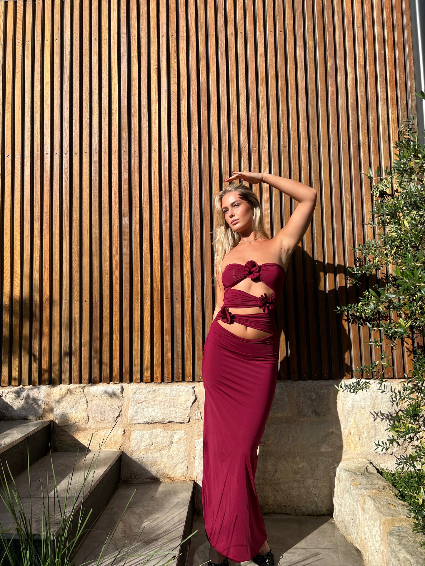 Maygel Coronel Verenara Dress in Burgundy