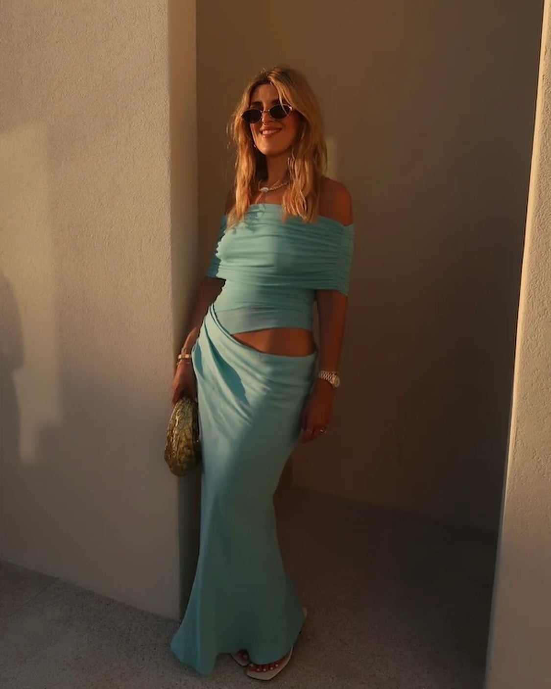 Benni Nico Maxi Dress in Aqua