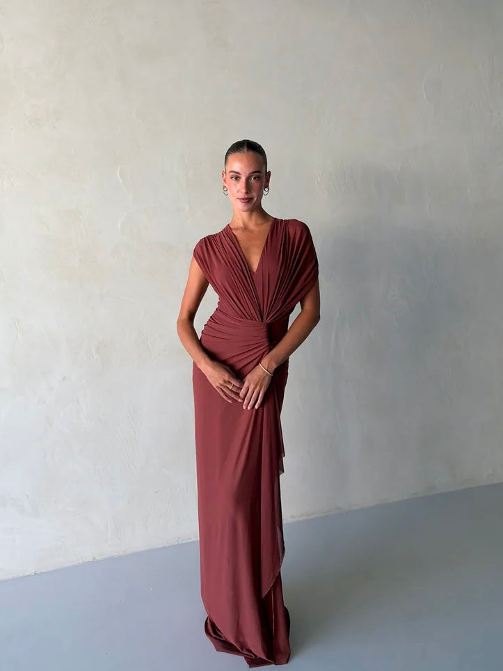 Bec and Bridge Leia Drape in Rust - RRP $500