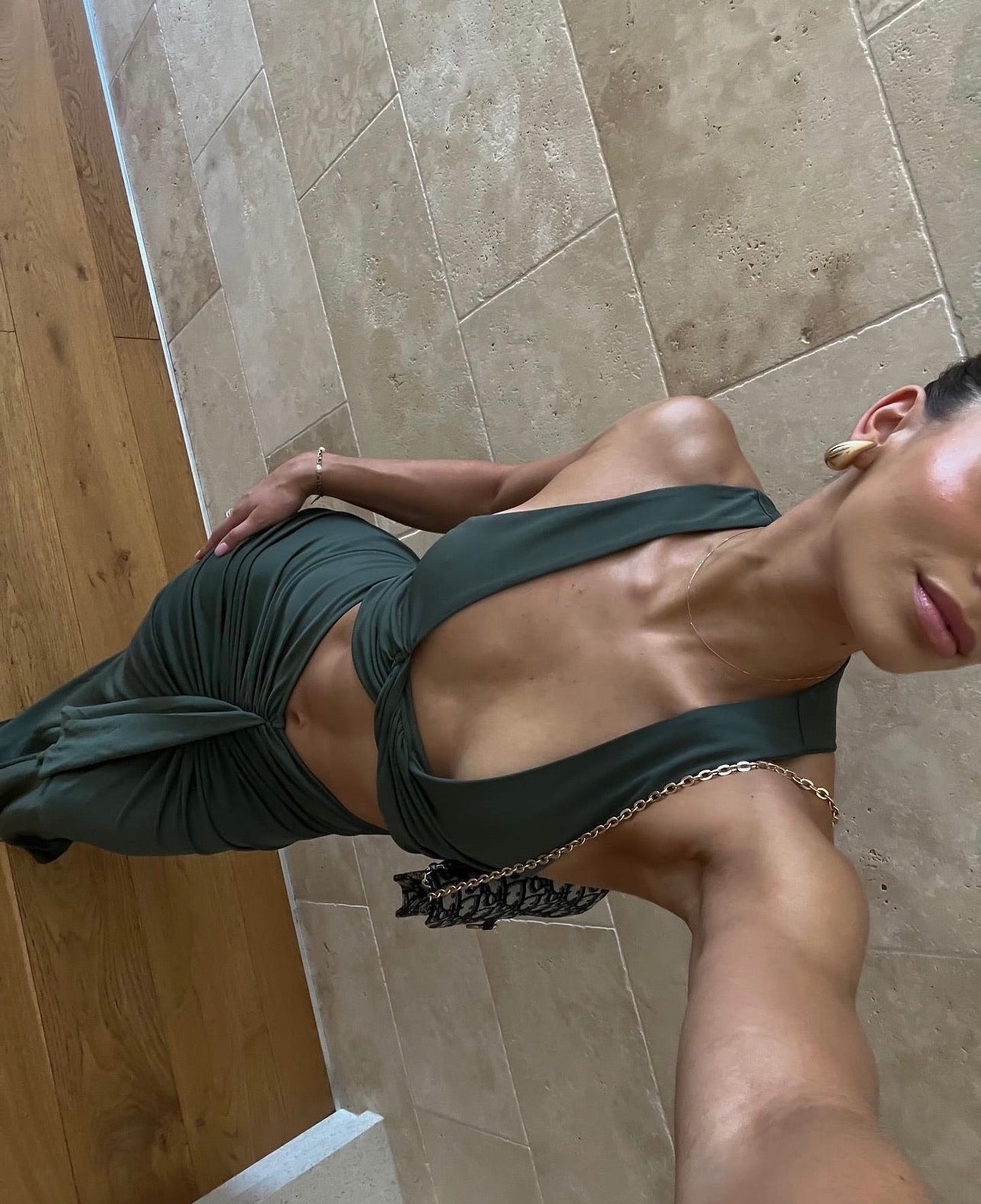 Christopher Esber Vivenda Drape Dress in Green
