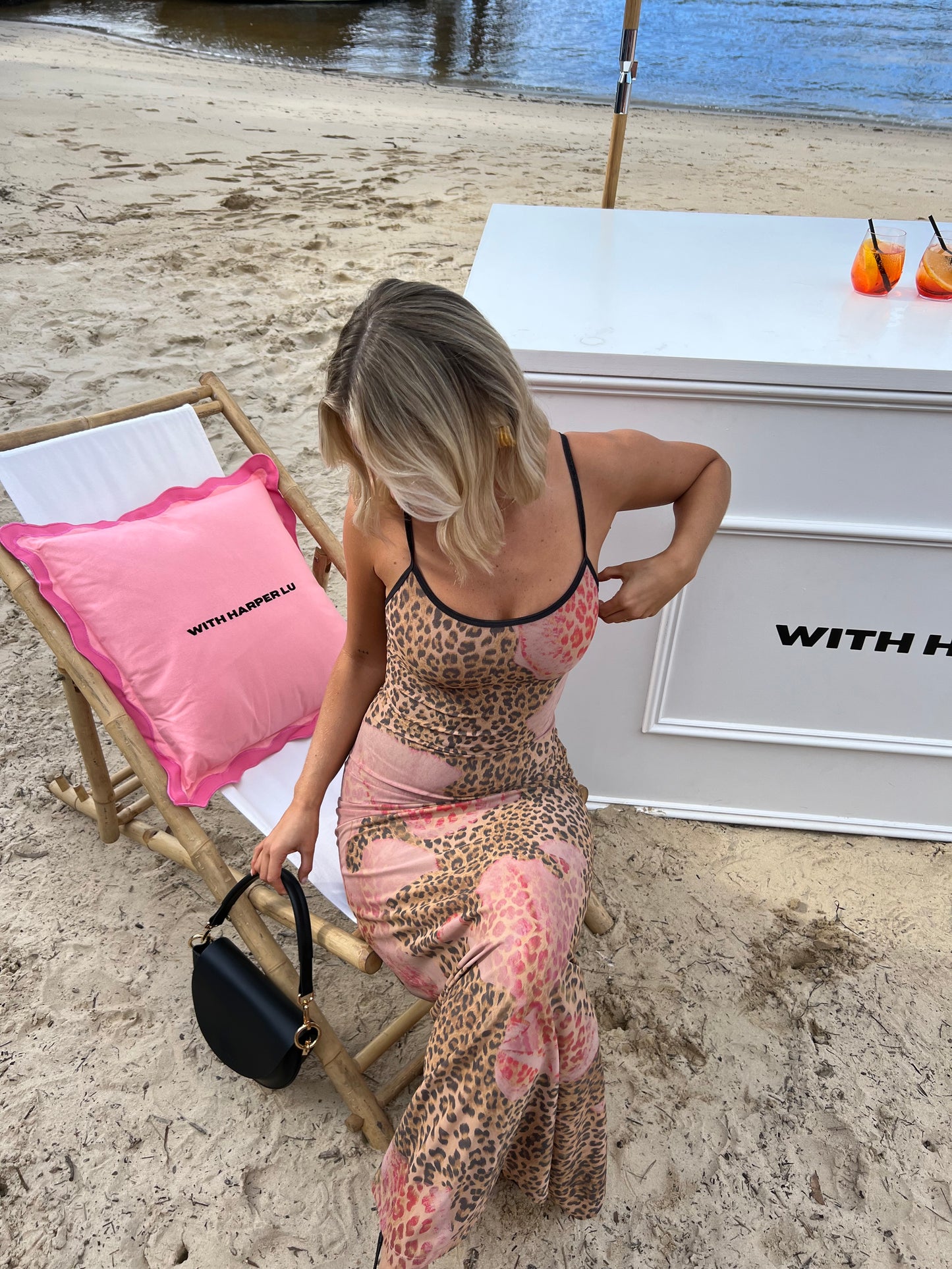 With Harper Lu Leopard Mesh Dress