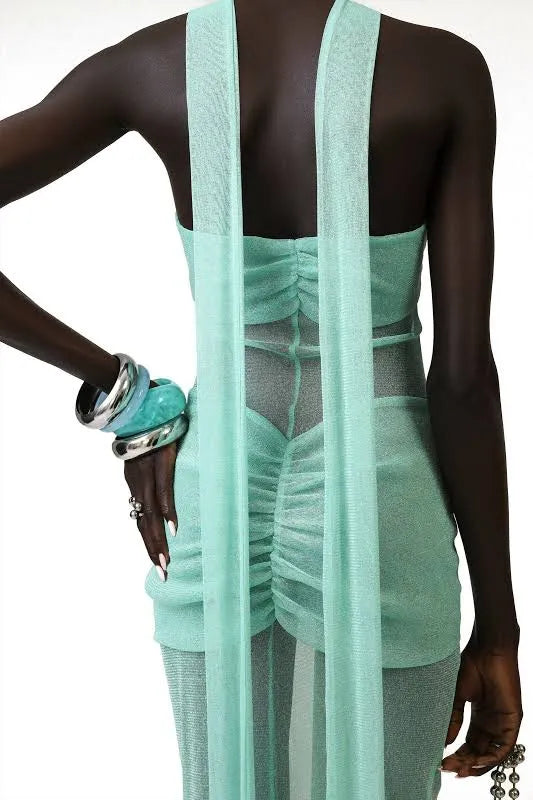 Khanums Kesca Maxi Dress in Mint Blue