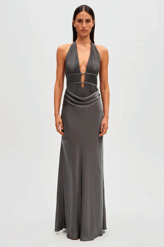 Misha Celine Dress in Pewter Grey