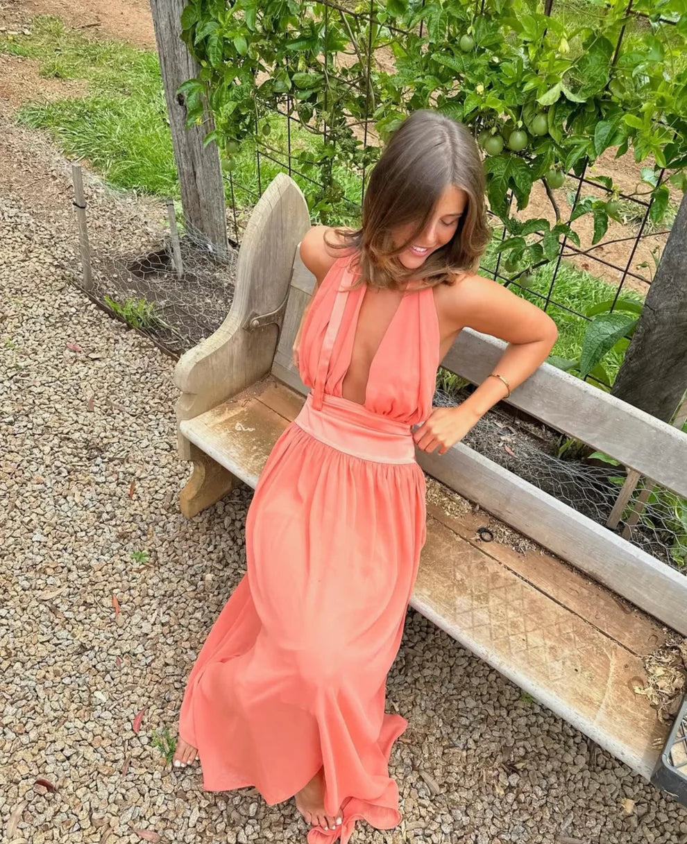 Arcina Ori Serena Dress in Coral
