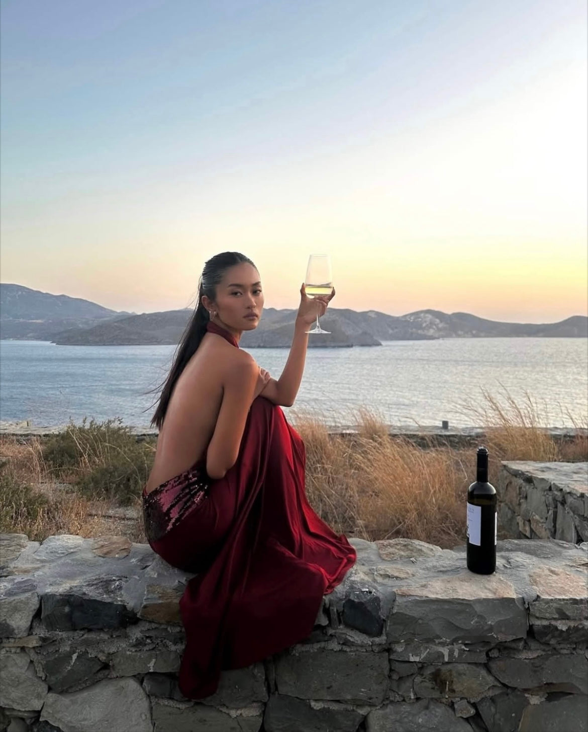 Ance Gria Adele Gown in Wine