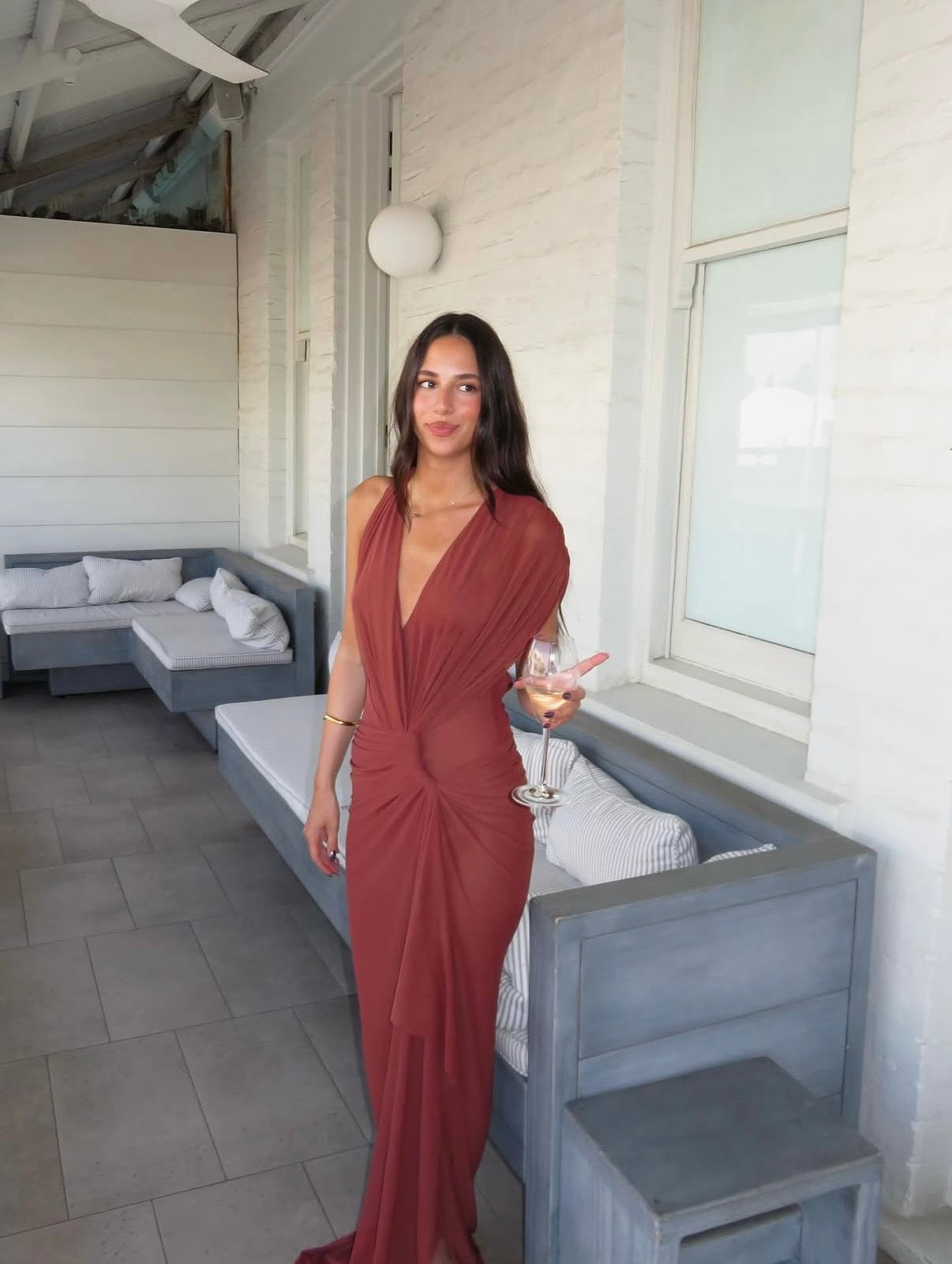 Bec and Bridge Leia Drape in Rust - RRP $500