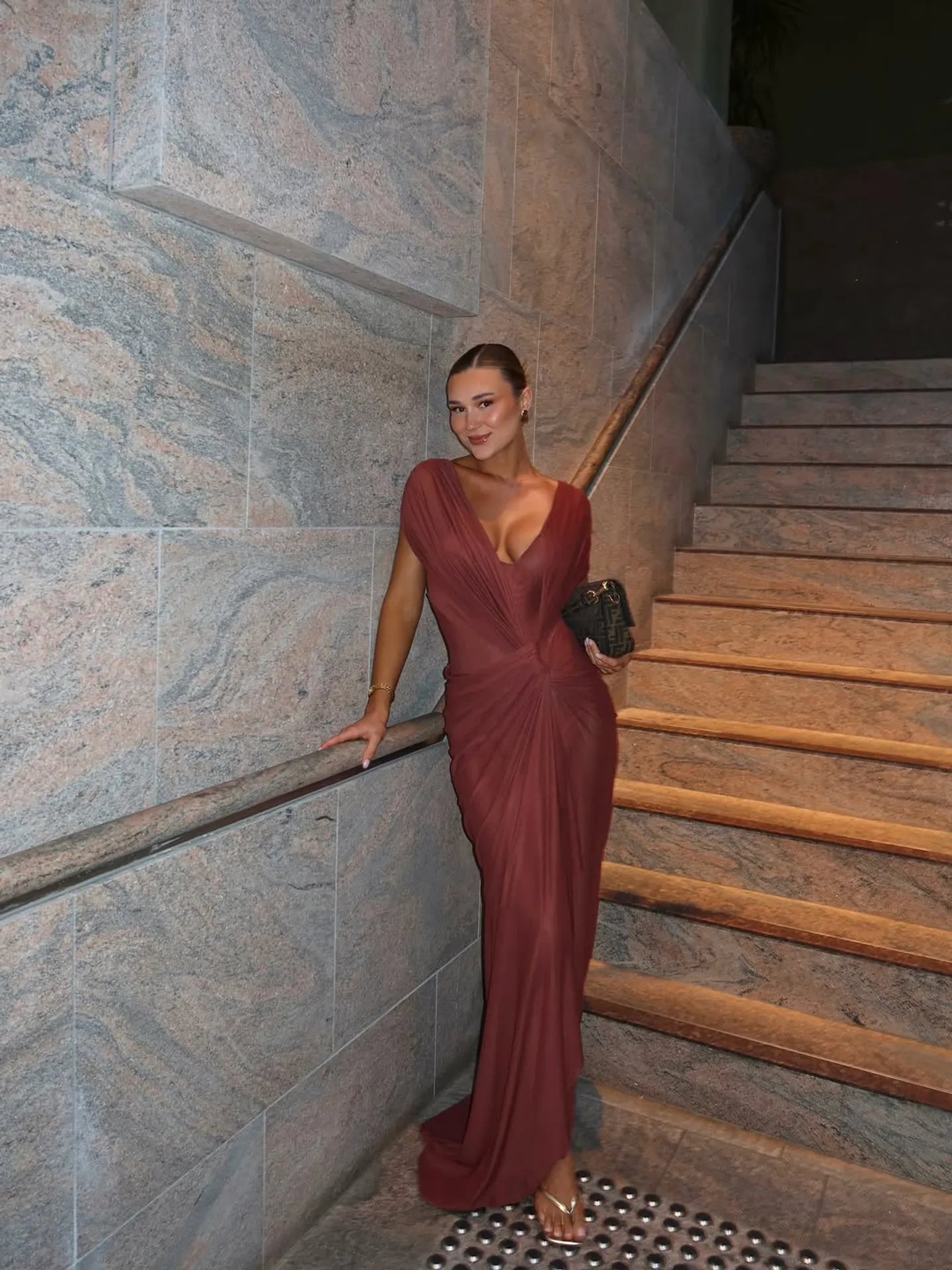 Bec and Bridge Leia Drape in Rust - RRP $500