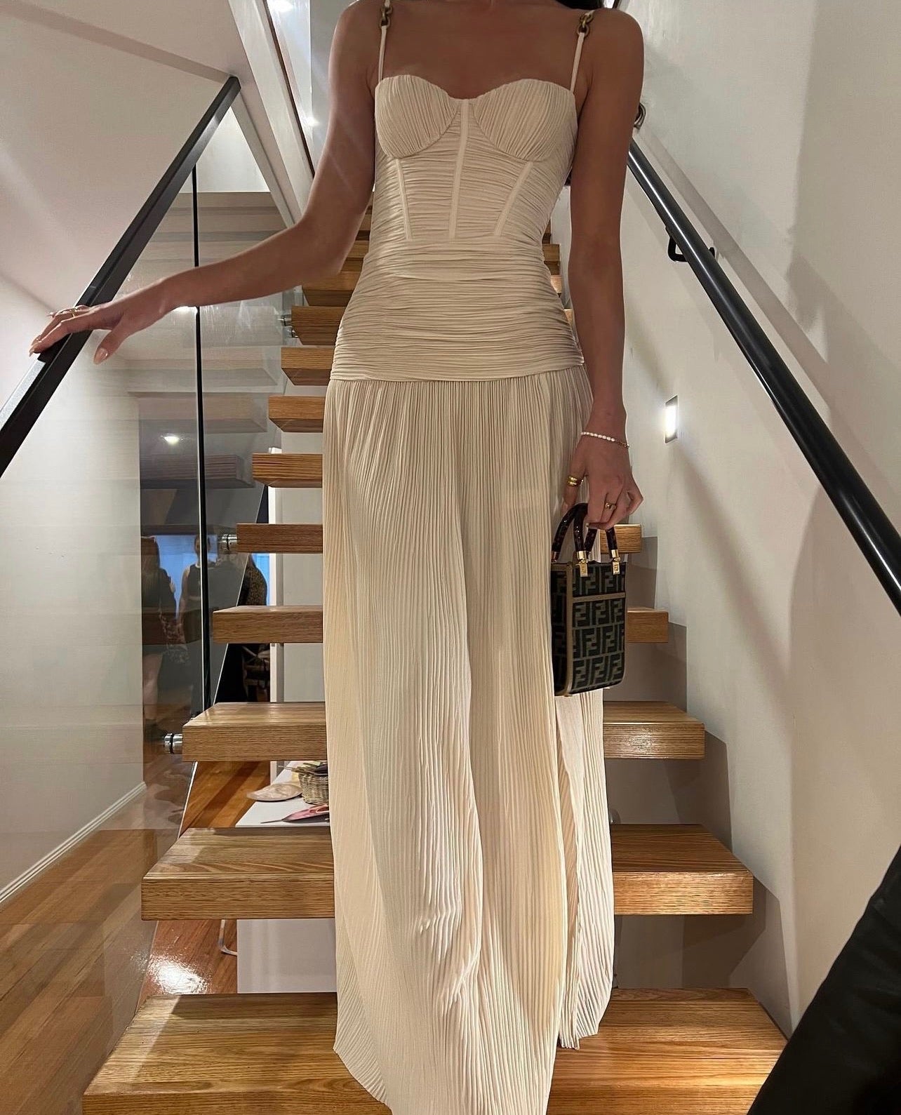Manning Cartell Double Time Pleat Dress in Nougat