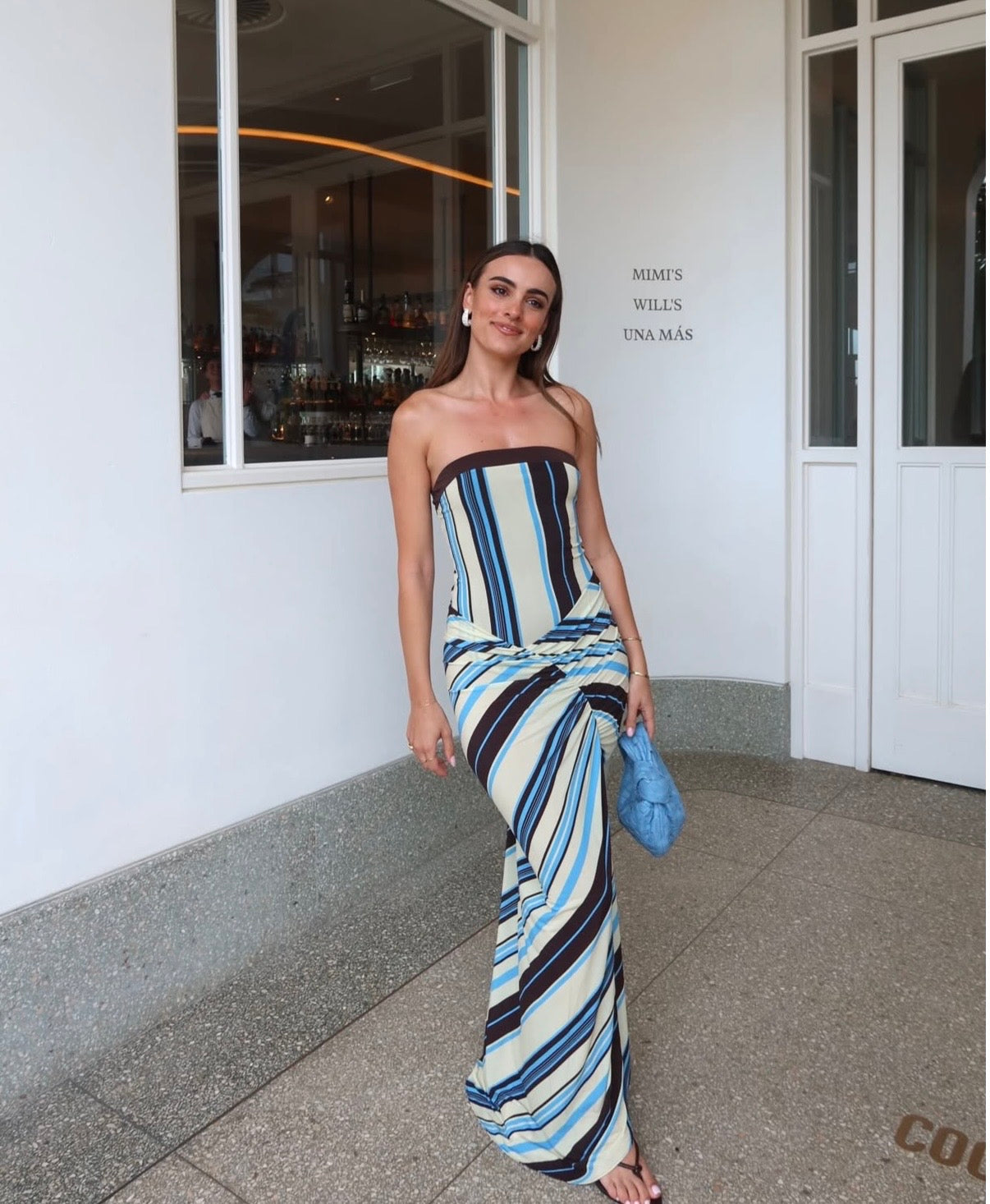 Benni Rumi Strapless Maxi in Ocean Stripe