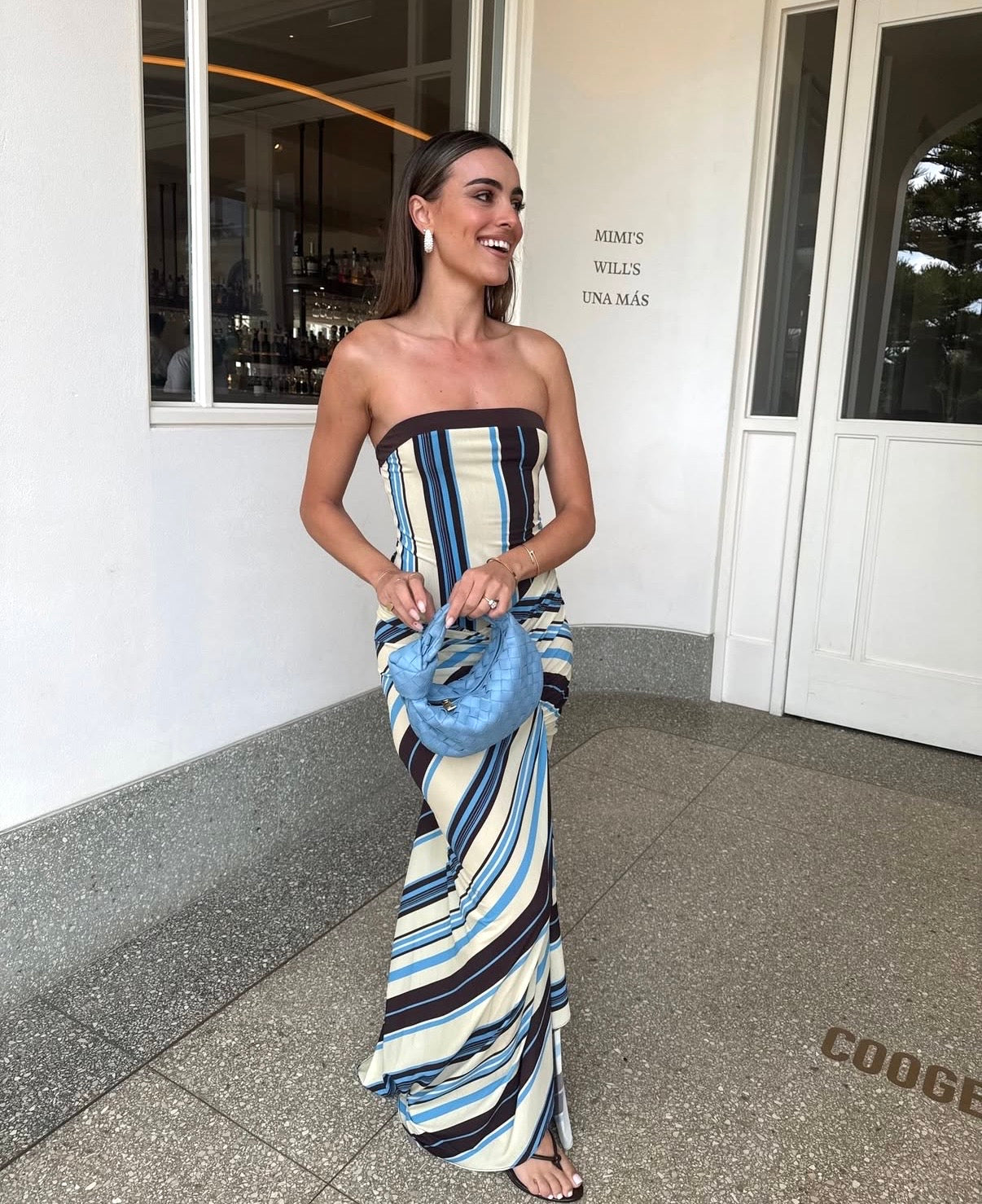Benni Rumi Strapless Maxi in Ocean Stripe