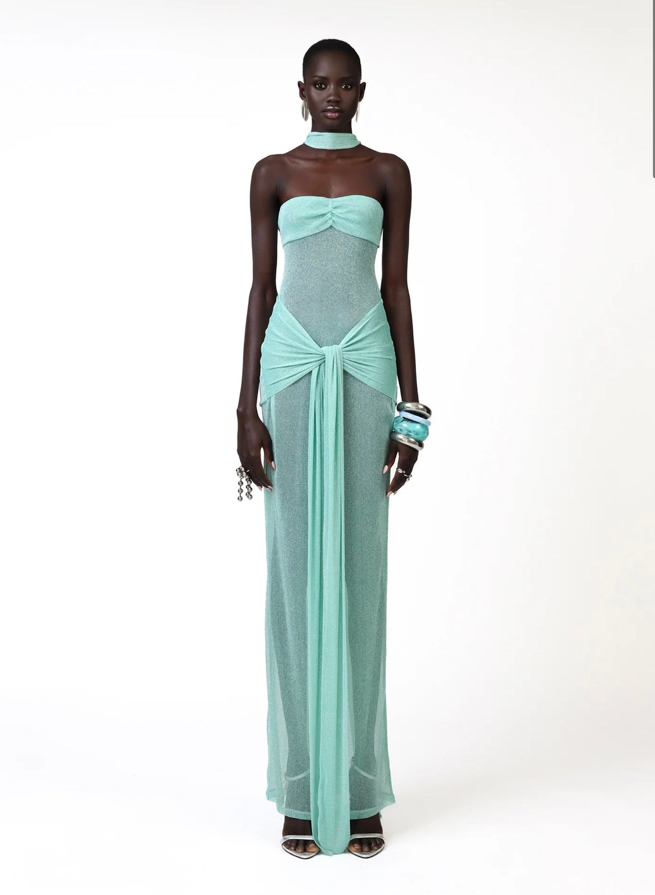 Khanums Kesca Maxi Dress in Mint Blue