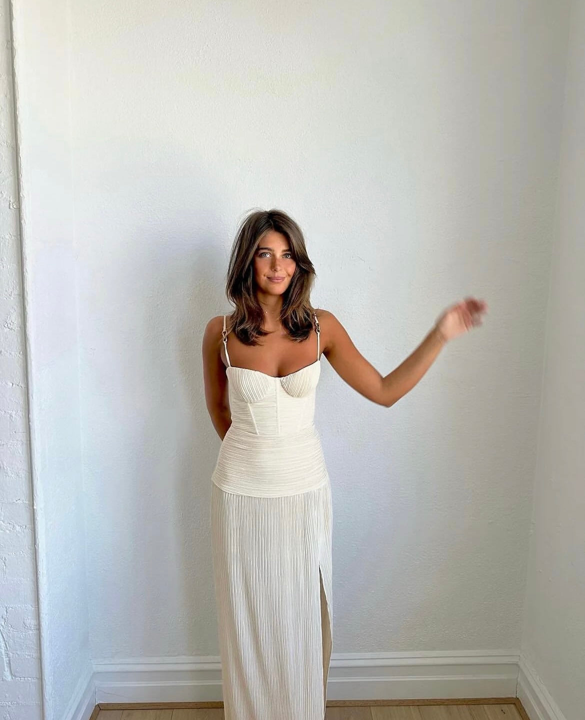 Manning Cartell Double Time Pleat Dress in Nougat