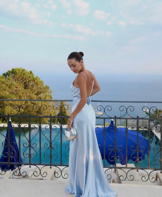 Bubish Luxe Savannah Rosette Dress in Blue