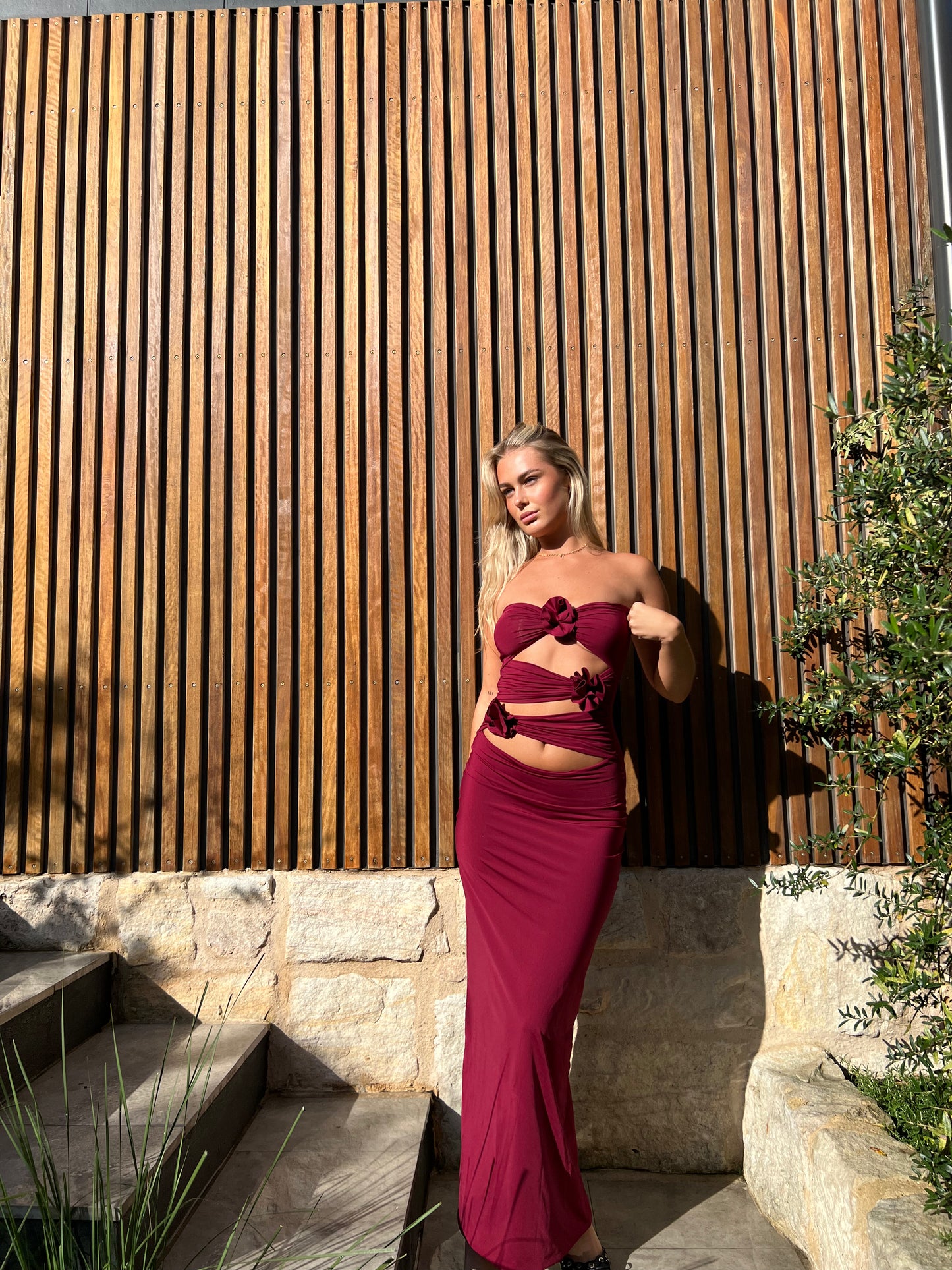Maygel Coronel Verenara Dress in Burgundy