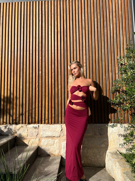 Maygel Coronel Verenara Dress in Burgundy